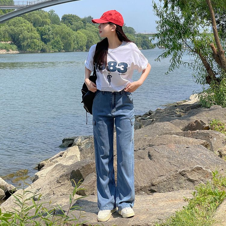 ナンバープリンティング半袖Tシャツ WHITE