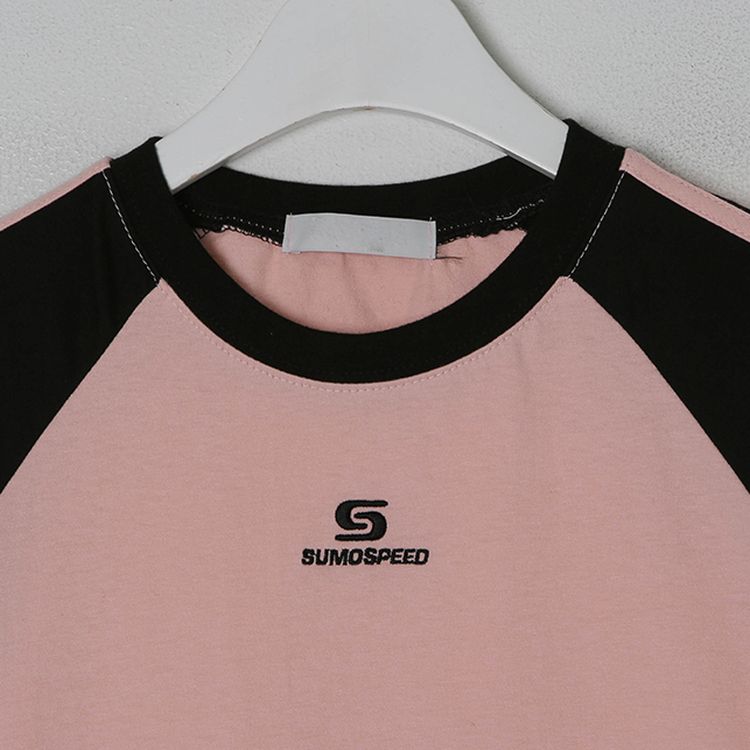 ベーシックセミクロップラグラン半袖Tシャツ