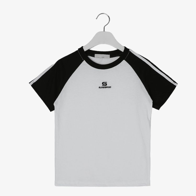ベーシックセミクロップラグラン半袖Tシャツ