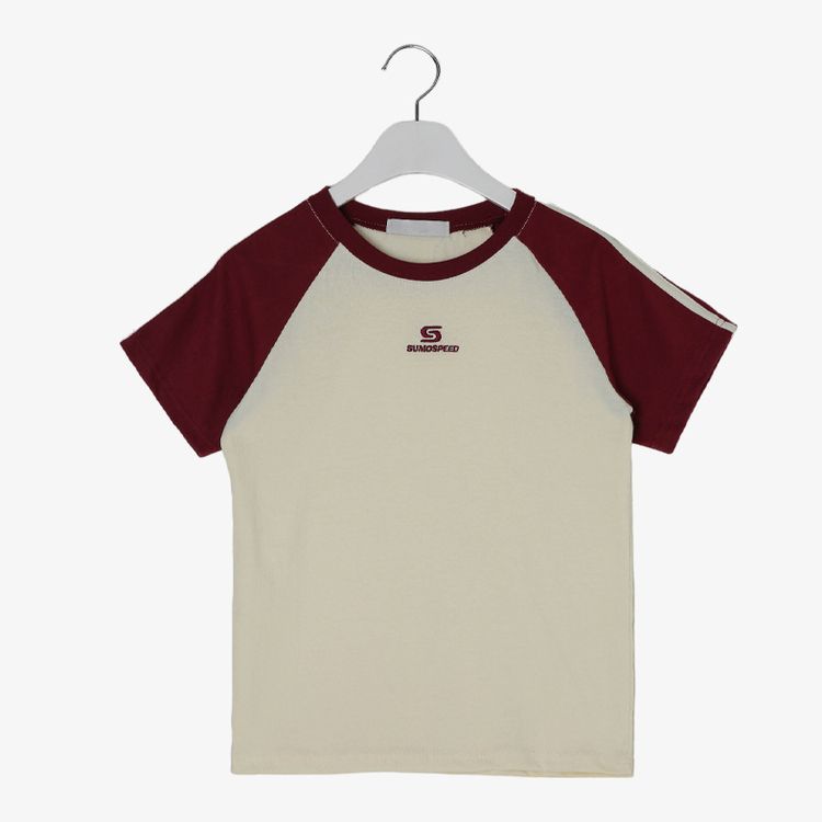 ベーシックセミクロップラグラン半袖Tシャツ