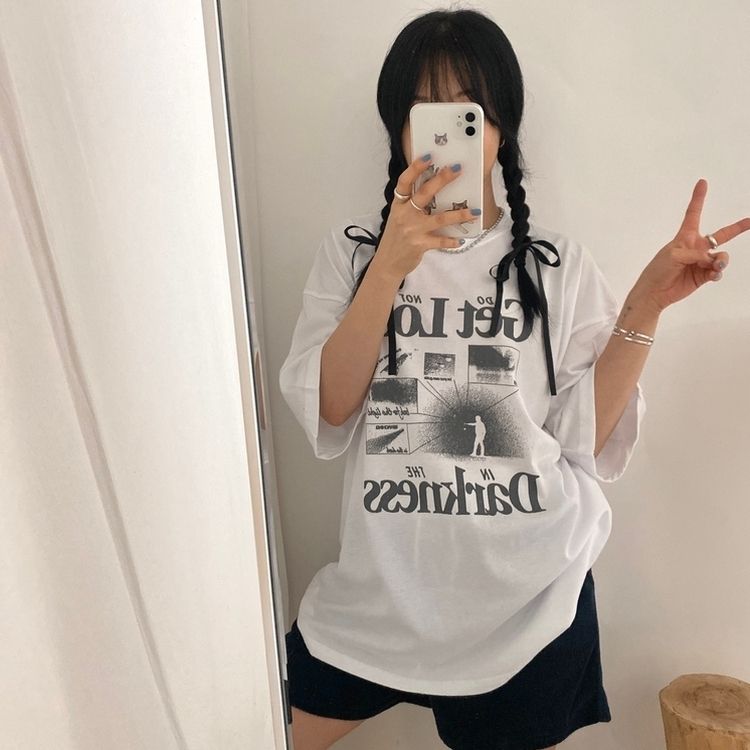 レタリングオーバーフィット半袖Tシャツ｜半袖Tシャツ｜韓国