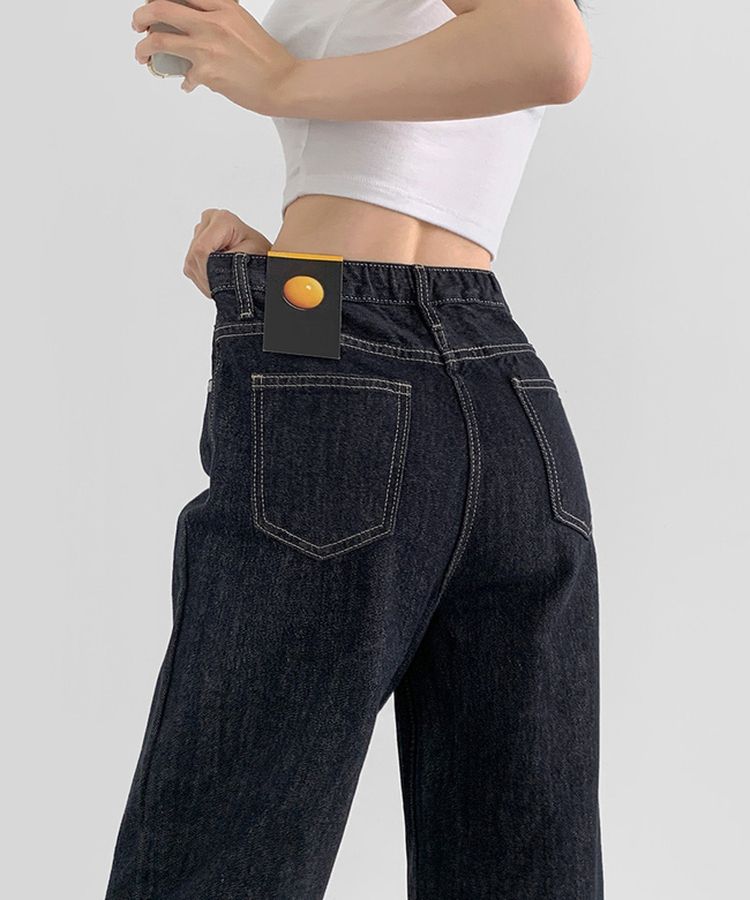 2XL4계절 논페이드 생지 뒷밴딩 와이드핏 데님팬츠 블루