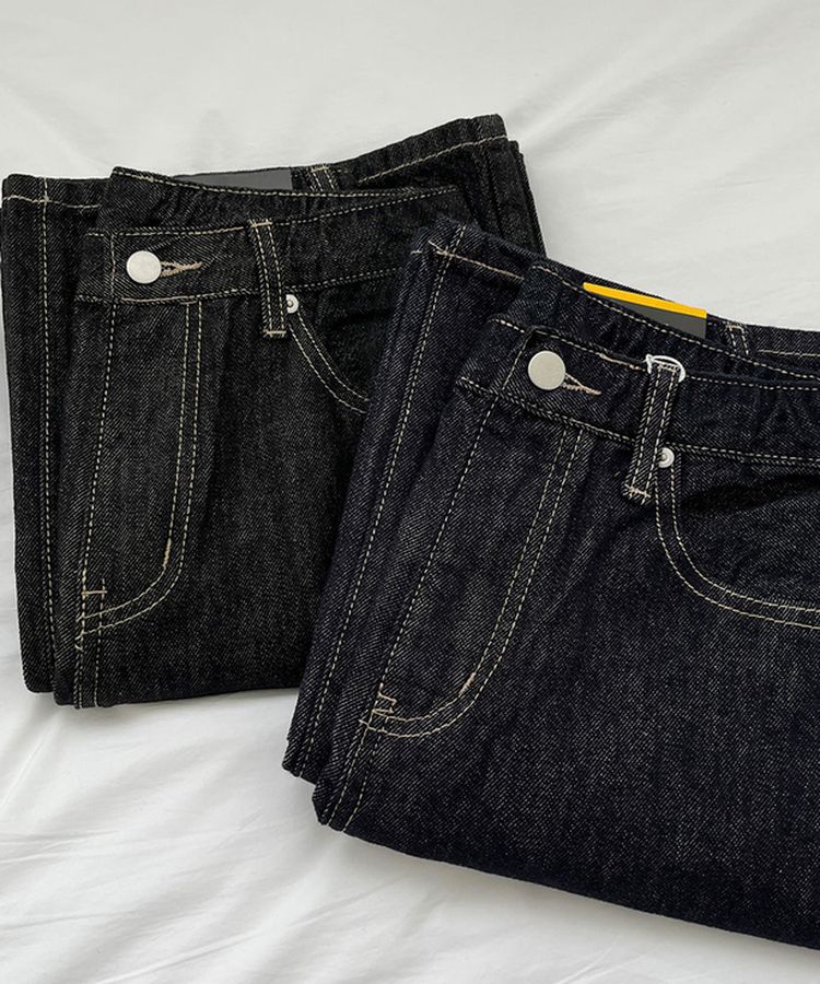 2XL4계절 논페이드 생지 뒷밴딩 와이드핏 데님팬츠