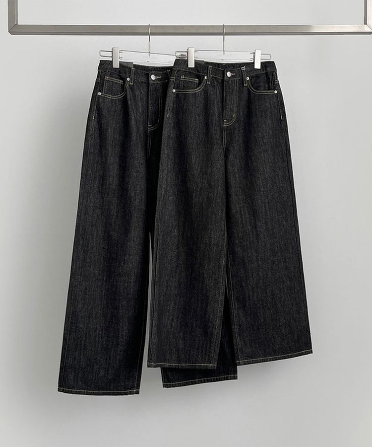 2XL4계절 논페이드 생지 뒷밴딩 와이드핏 데님팬츠