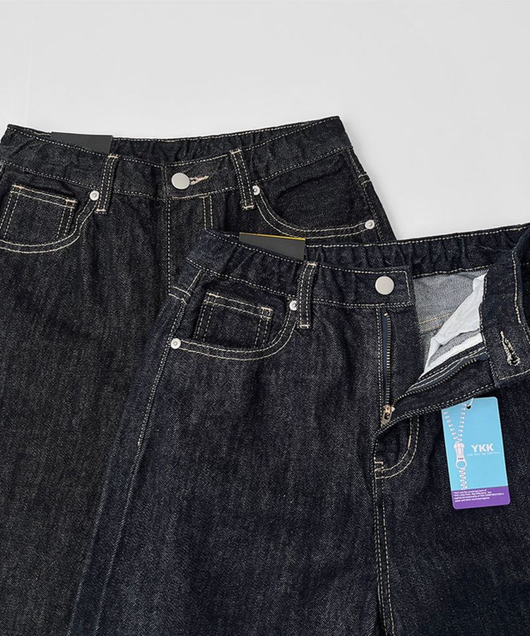 2XL4계절 논페이드 생지 뒷밴딩 와이드핏 데님팬츠