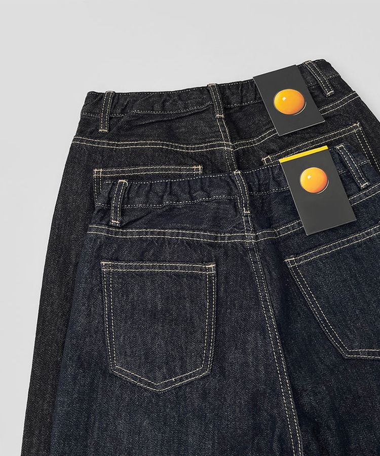 2XL4계절 논페이드 생지 뒷밴딩 와이드핏 데님팬츠