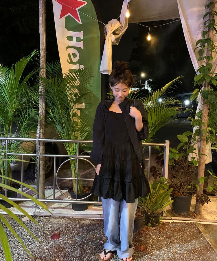 サマーシンプルフラットサンダル BLACK