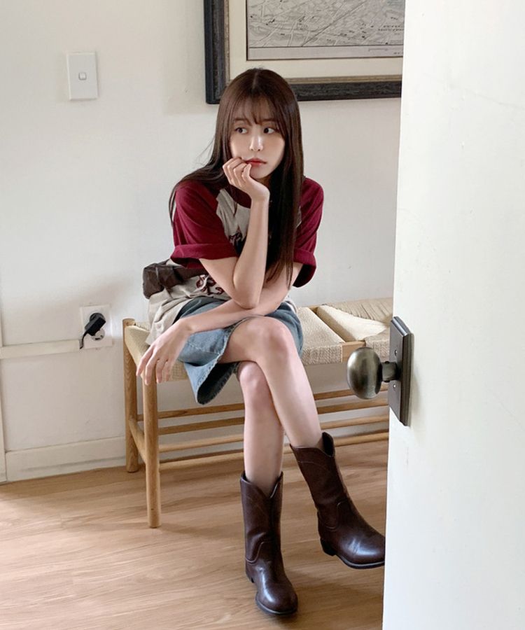 ブライトラグラン半袖Tシャツ BURGUNDY