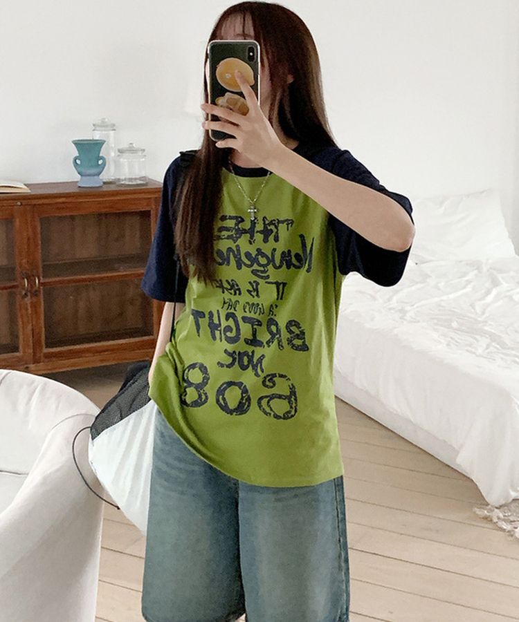 ブライトラグラン半袖Tシャツ NAVY