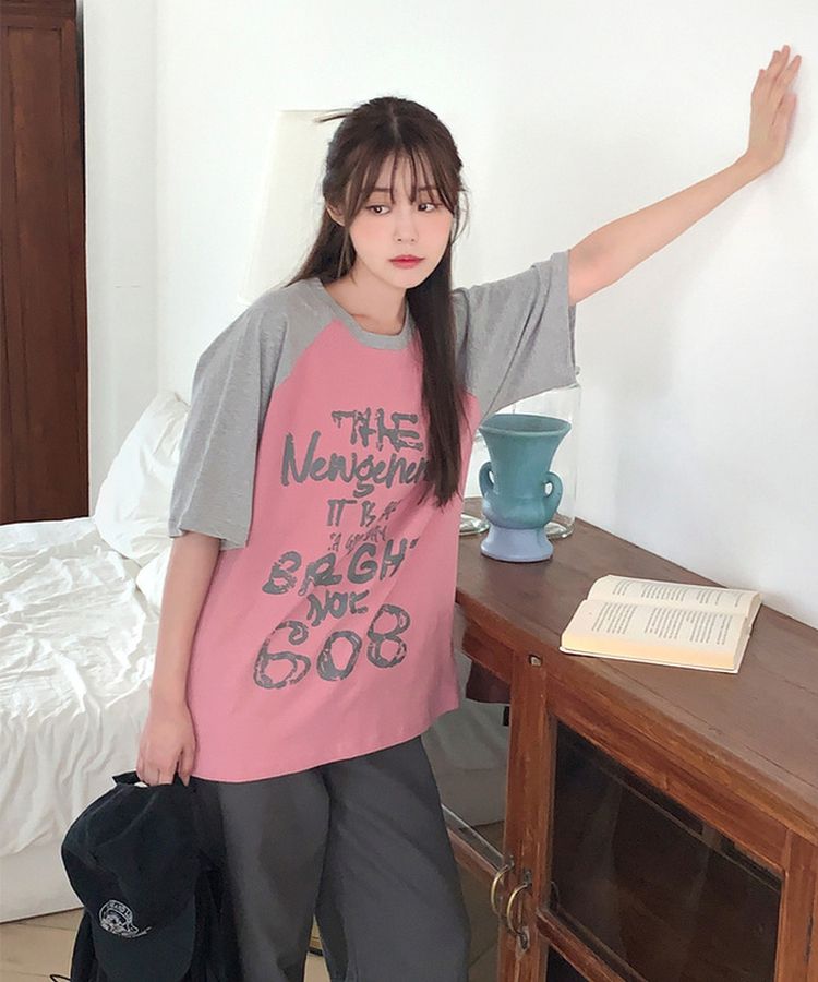 ブライトラグラン半袖Tシャツ MELANGE GRAY