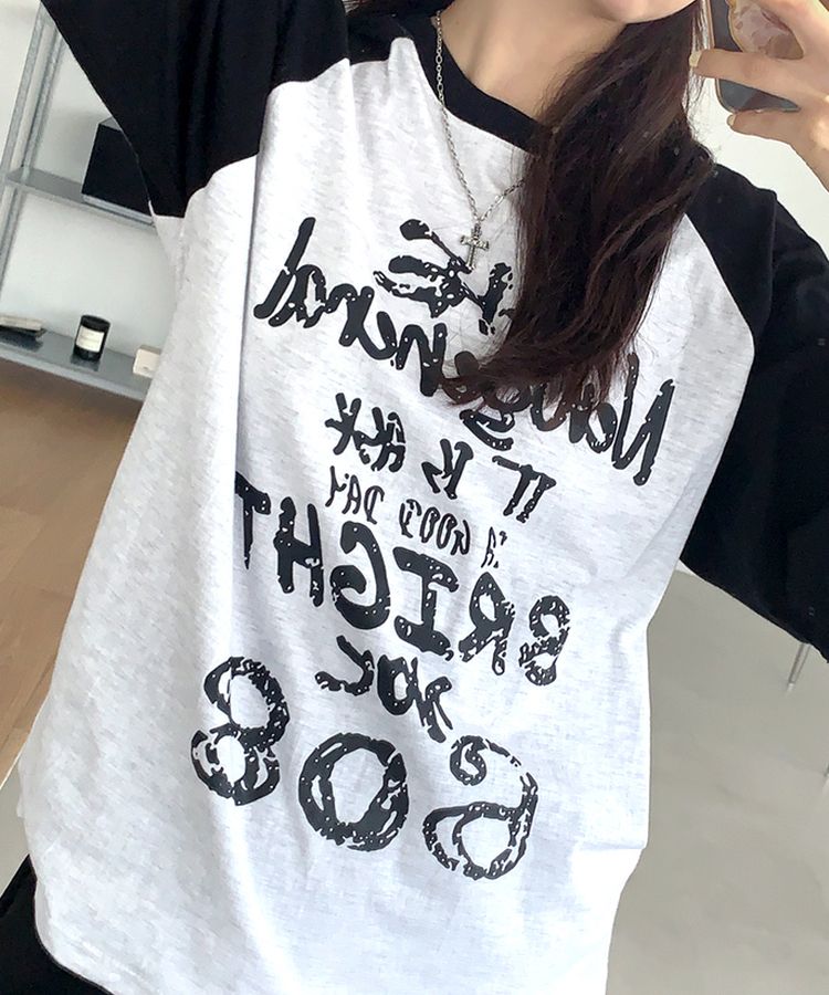 ブライトラグラン半袖Tシャツ BLACK