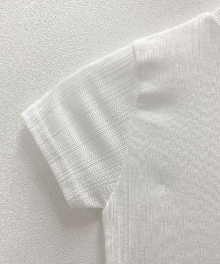 ハイネックスリムフィット半袖リブTシャツ