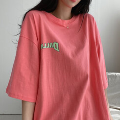 半袖Tシャツ ラビットプリント半袖Tシャツ ピンク