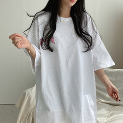 半袖Tシャツ ラビットプリント半袖Tシャツ ホワイト