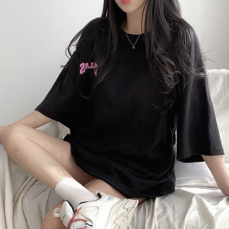 半袖Tシャツ ラビットプリント半袖Tシャツ ブラック
