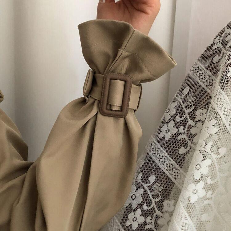 풀 디테일 크롭 트렌치 자켓