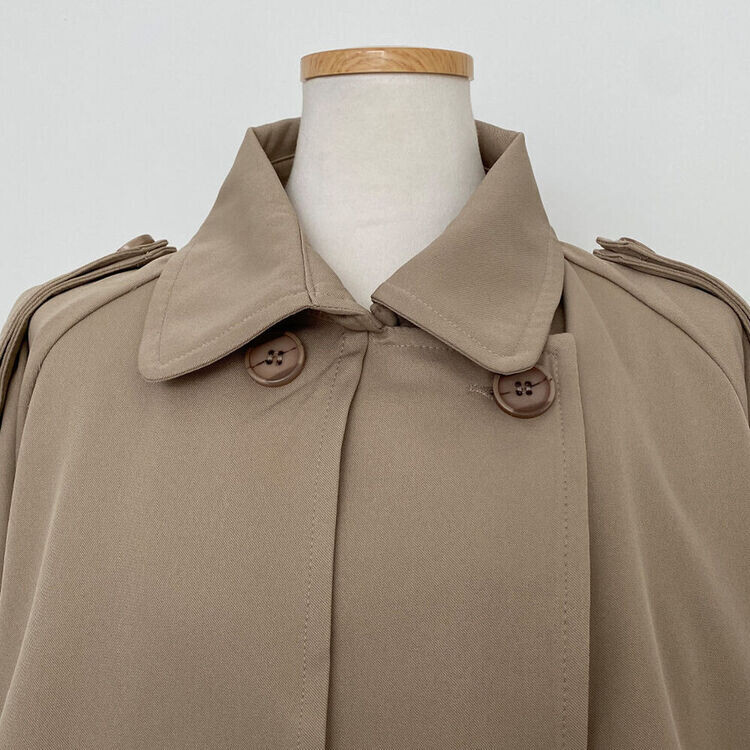 풀 디테일 크롭 트렌치 자켓