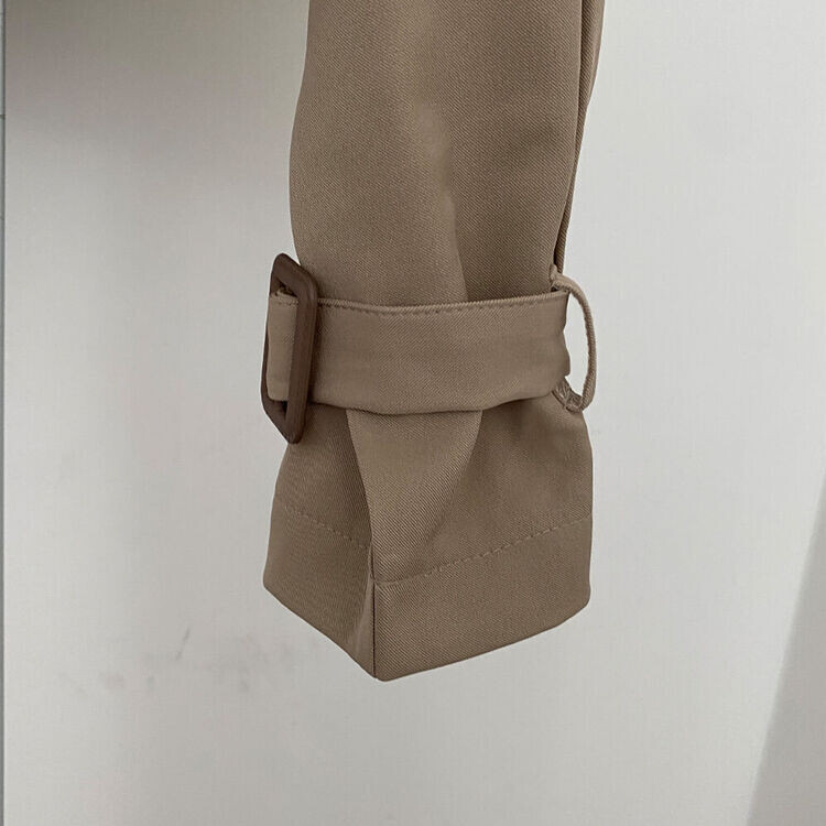 풀 디테일 크롭 트렌치 자켓