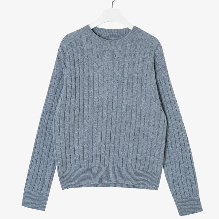 [캐시미어]7days 매일 입는 15컬러 꽈배기 라운드 니트