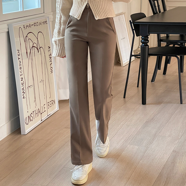 [기획] 뱃살 쏘옥! 완벽커버 투버튼 일자 슬랙스 (150/160/170) 브라운(150)