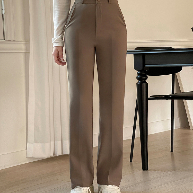 [기획] 뱃살 쏘옥! 완벽커버 투버튼 일자 슬랙스 (150/160/170) 브라운(150)