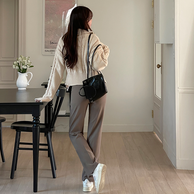 [기획] 뱃살 쏘옥! 완벽커버 투버튼 일자 슬랙스 (150/160/170) 브라운(150)