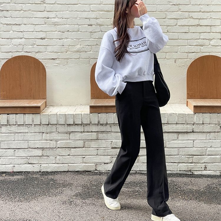 [기획] 뱃살 쏘옥! 완벽커버 투버튼 일자 슬랙스 (150/160/170) 블랙(150)