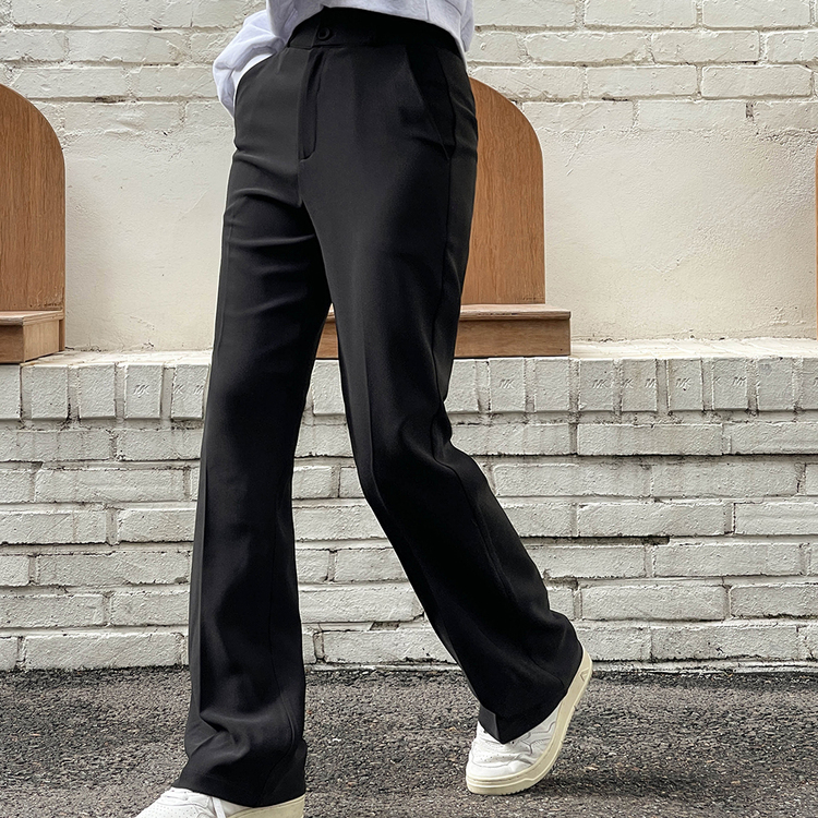 [기획] 뱃살 쏘옥! 완벽커버 투버튼 일자 슬랙스 (150/160/170) 블랙(150)