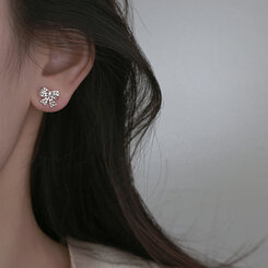 ジュエリー ハートリボンピアス シルバー