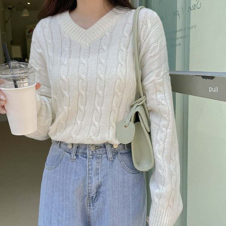 [기획] 매일이 포근♥ 브이넥 라운드넥 울 니트_2type 아이보리