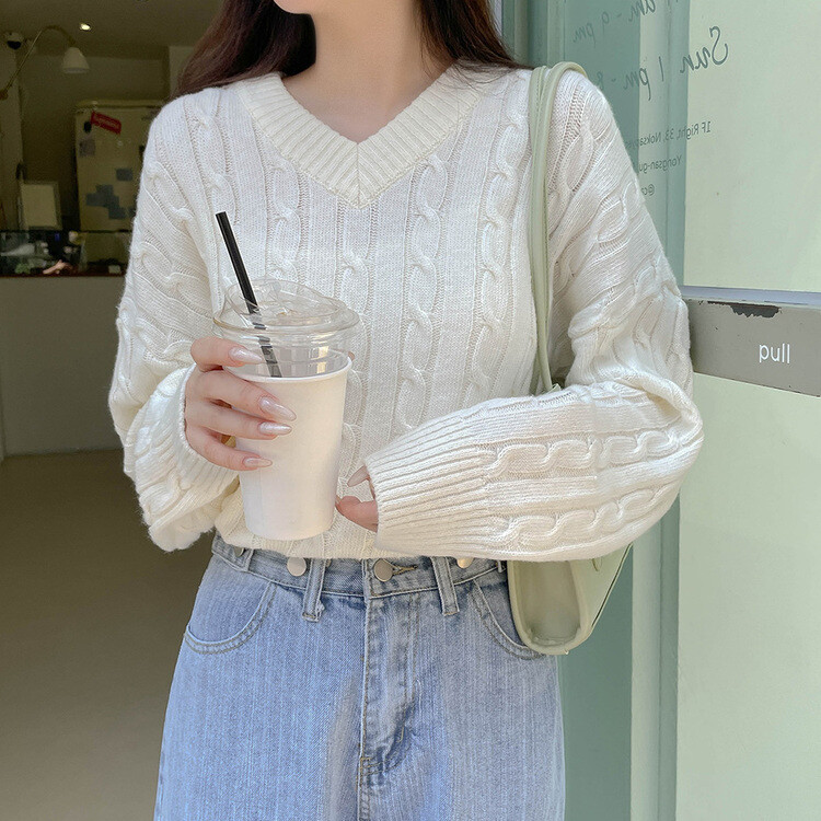 [기획] 매일이 포근♥ 브이넥 라운드넥 울 니트_2type 아이보리