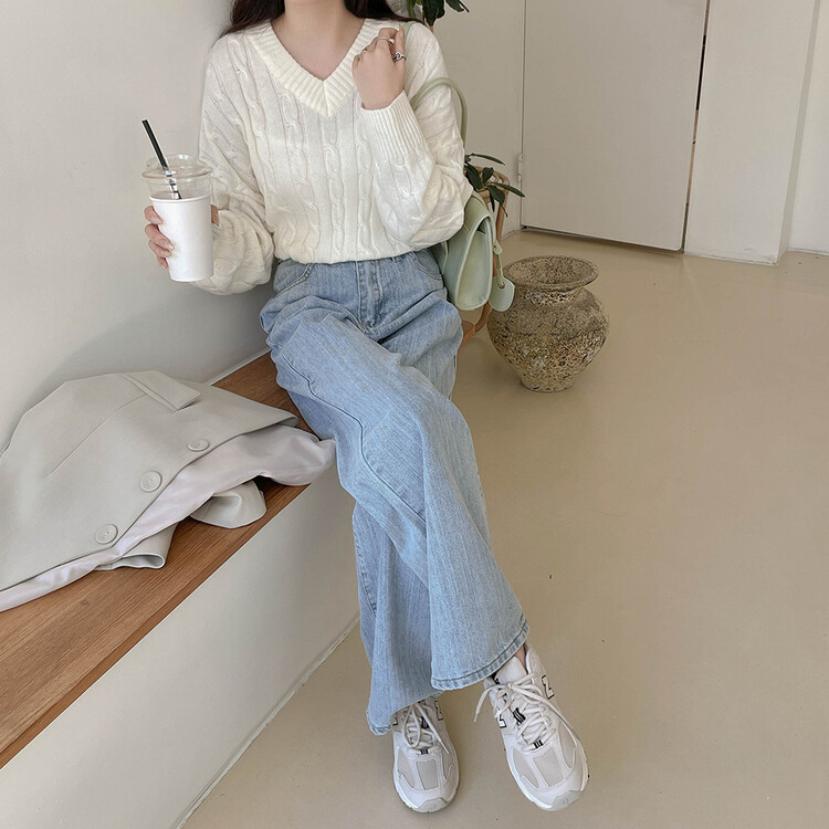 [기획] 매일이 포근♥ 브이넥 라운드넥 울 니트_2type 아이보리