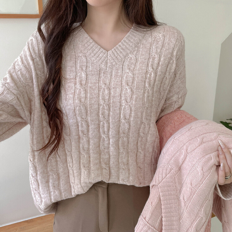 [기획] 매일이 포근♥ 브이넥 라운드넥 울 니트_2type 오트밀