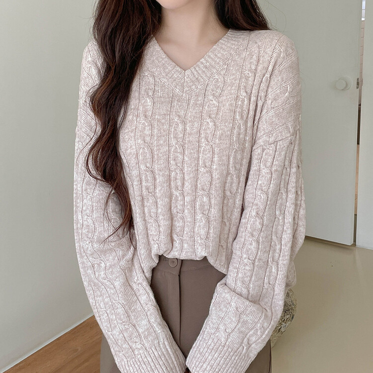 [기획] 매일이 포근♥ 브이넥 라운드넥 울 니트_2type 오트밀