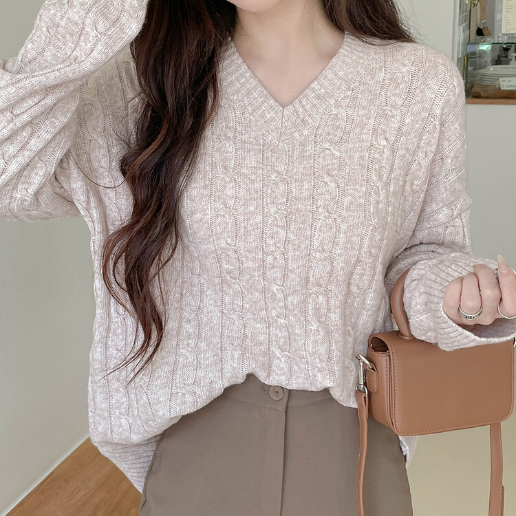 [기획] 매일이 포근♥ 브이넥 라운드넥 울 니트_2type 오트밀