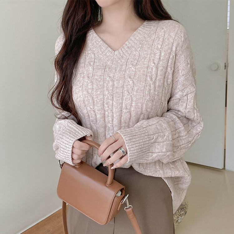 [기획] 매일이 포근♥ 브이넥 라운드넥 울 니트_2type 오트밀