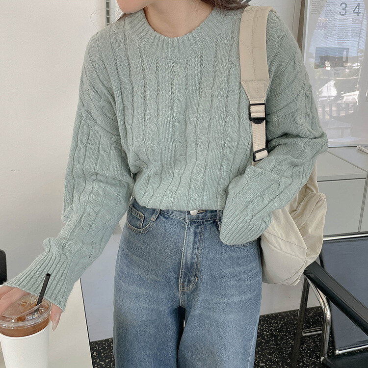 [기획] 매일이 포근♥ 브이넥 라운드넥 울 니트_2type 민트