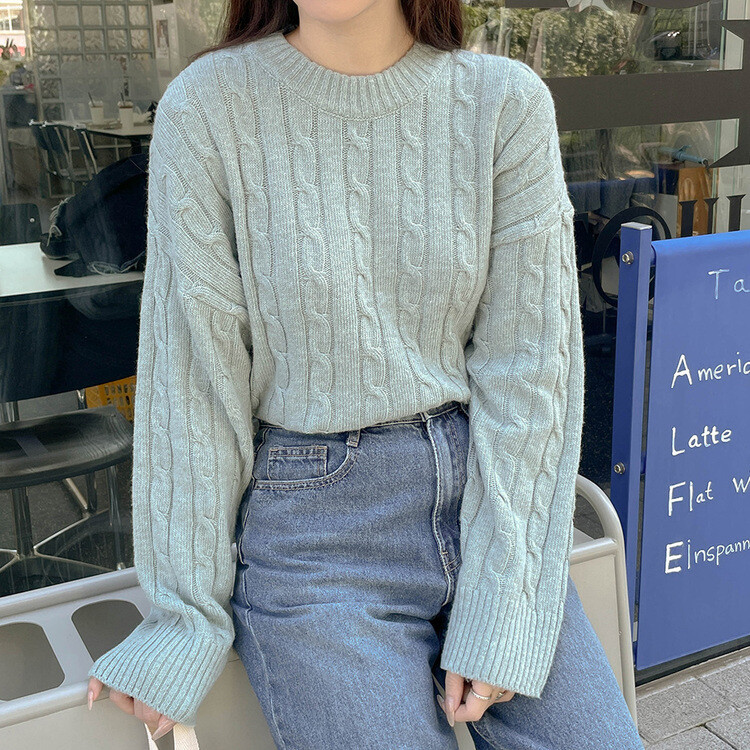 [기획] 매일이 포근♥ 브이넥 라운드넥 울 니트_2type 민트