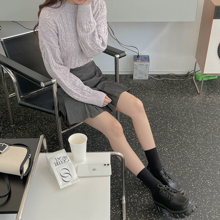 [기획] 매일이 포근♥ 브이넥 라운드넥 울 니트_2type 차콜