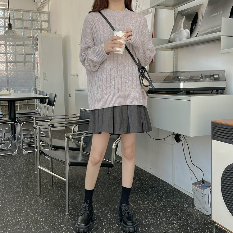 [기획] 매일이 포근♥ 브이넥 라운드넥 울 니트_2type 차콜