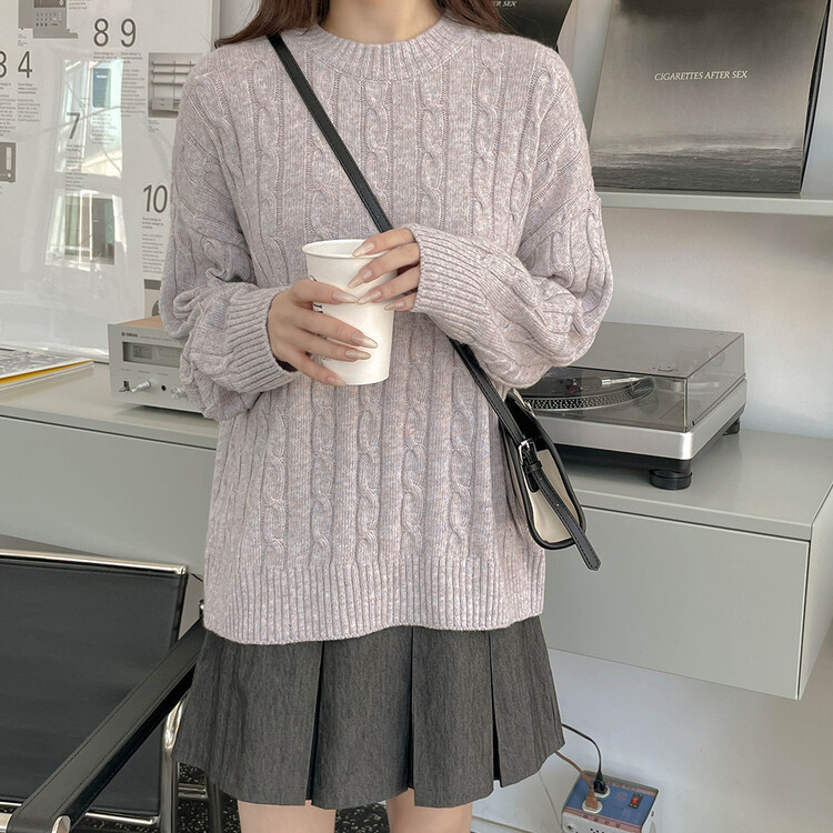 [기획] 매일이 포근♥ 브이넥 라운드넥 울 니트_2type 차콜