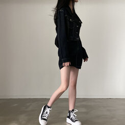 SET]デニムジャケット＋デニムスカート｜ツーピース｜韓国