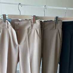 スラックス ツーボタンハイウエストスラックス