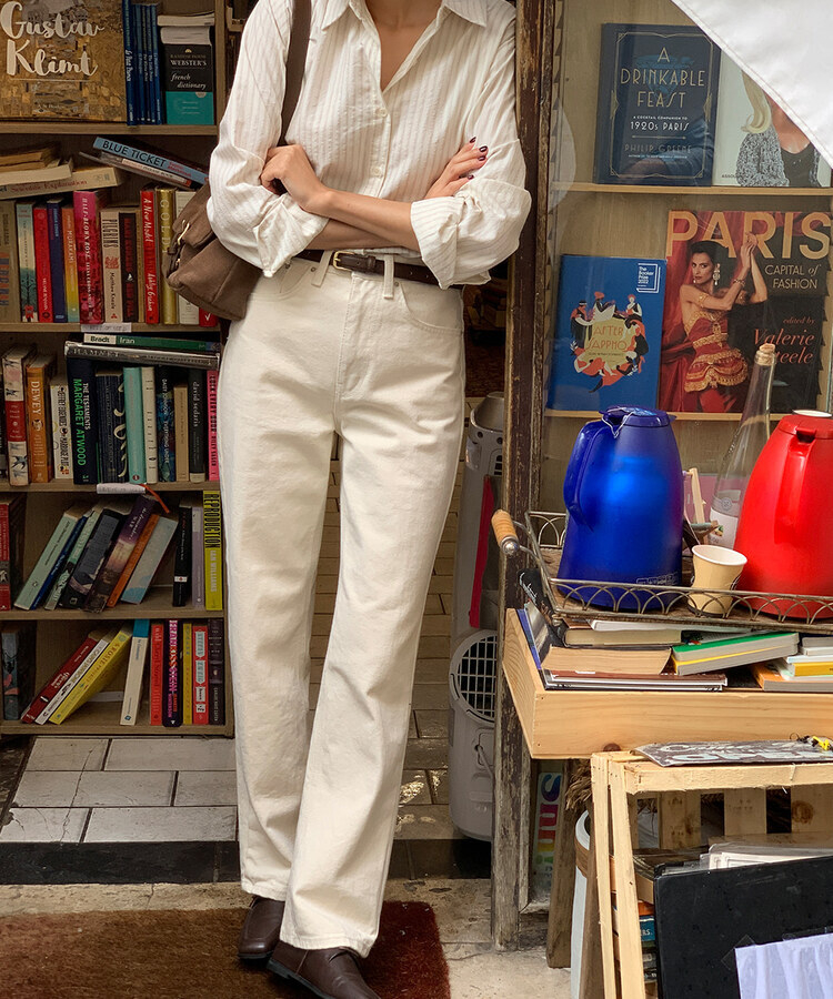 ベーシックコットンロングパンツ CREAM