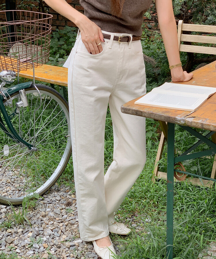 ベーシックコットンロングパンツ CREAM