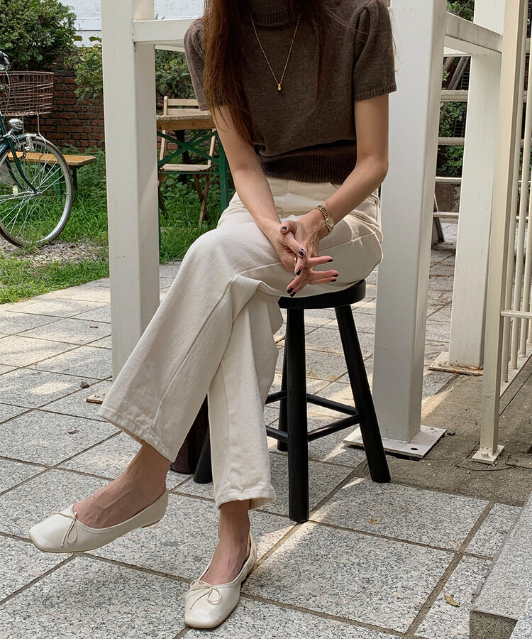 ベーシックコットンロングパンツ CREAM