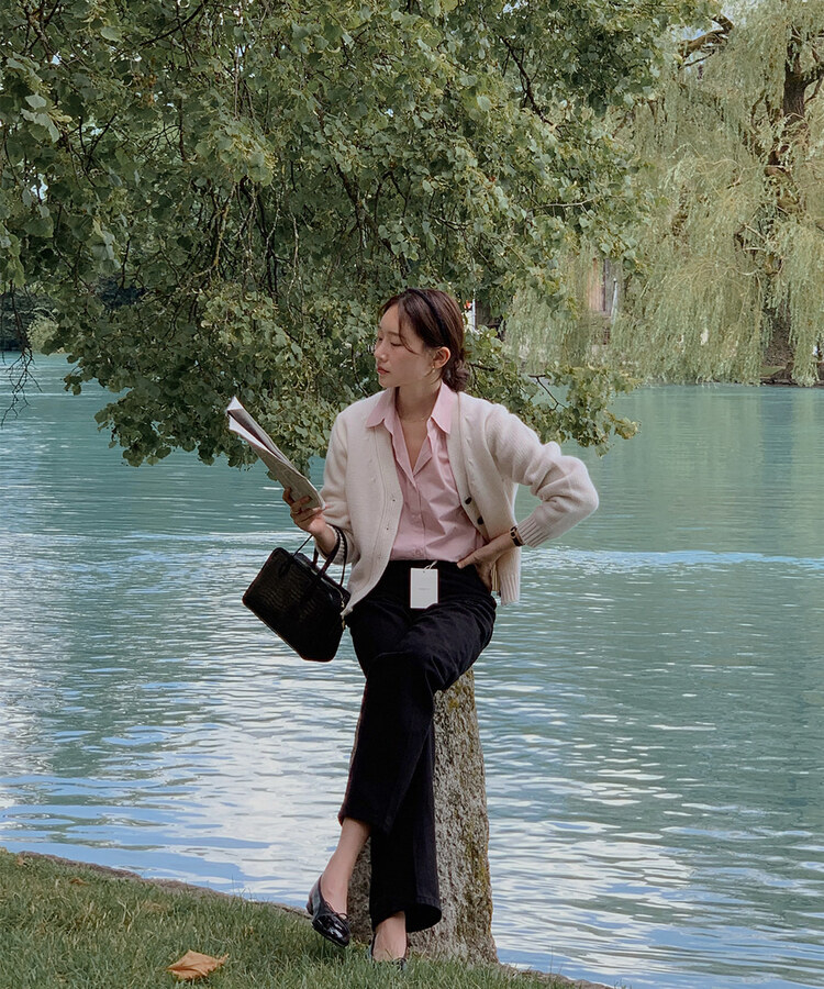 ベーシックコットンロングパンツ BLACK