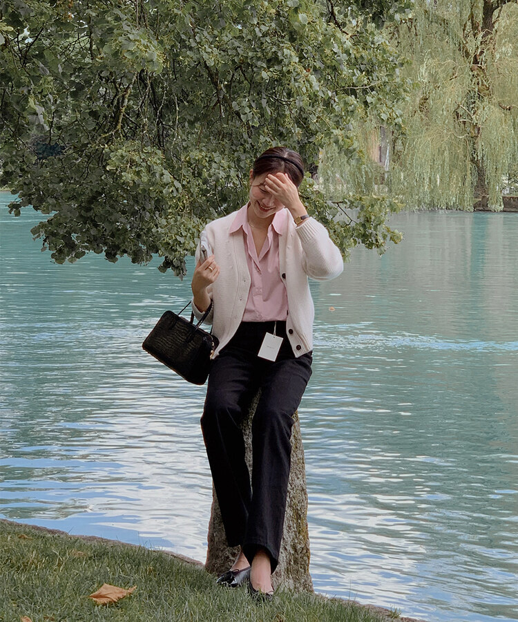 ベーシックコットンロングパンツ BLACK