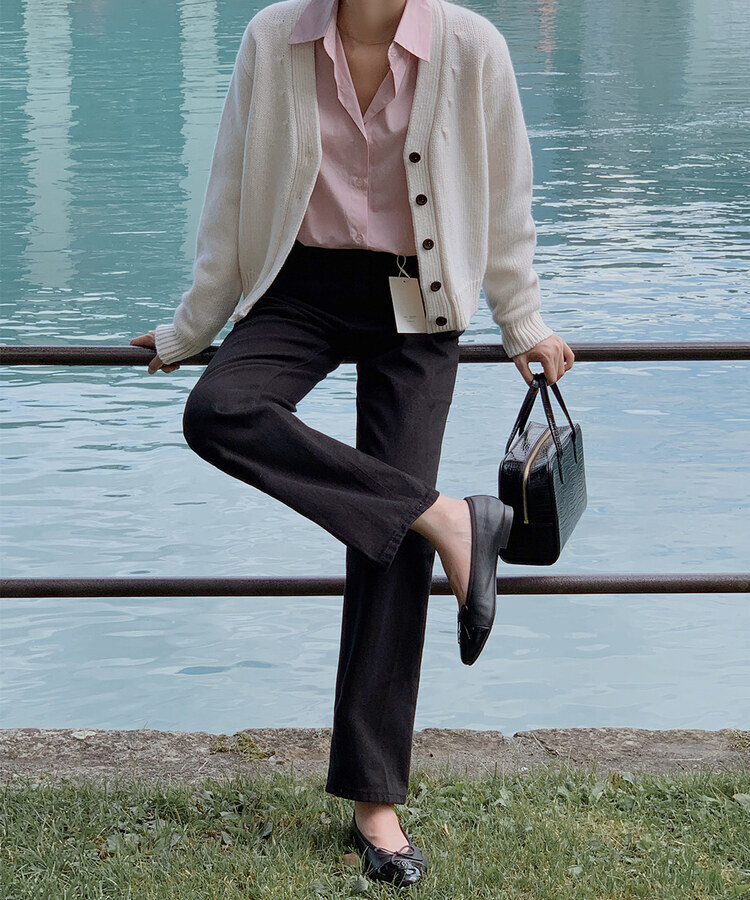 ベーシックコットンロングパンツ BLACK