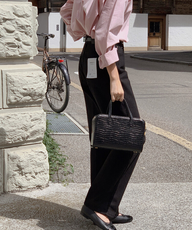 ベーシックコットンロングパンツ BLACK